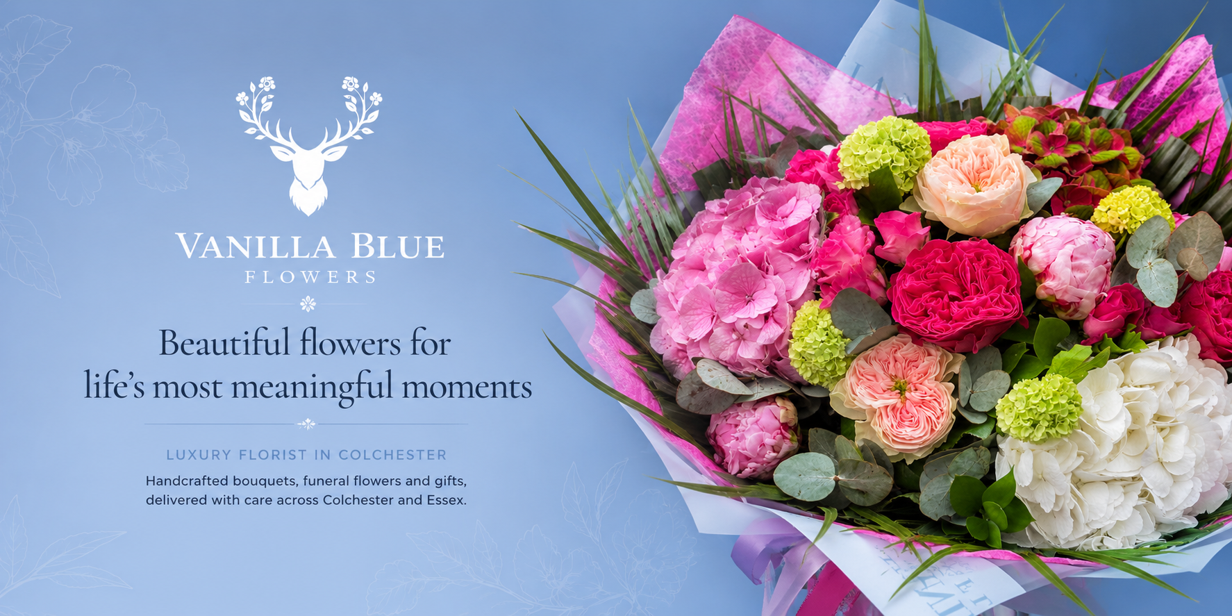 Vanilla Blue Flowers | Colchester | Home