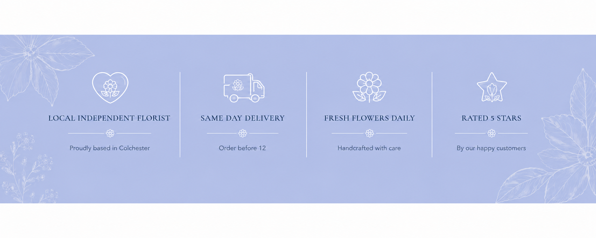 Vanilla Blue Flowers | Colchester | Home