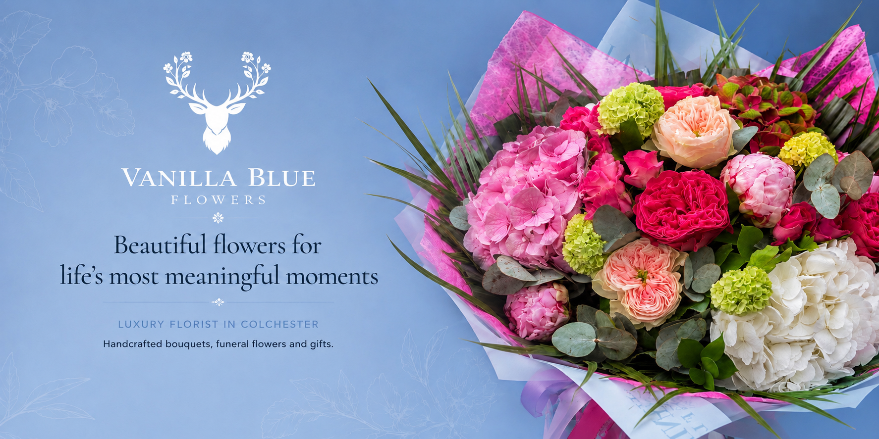 Vanilla Blue Flowers | Colchester | Home