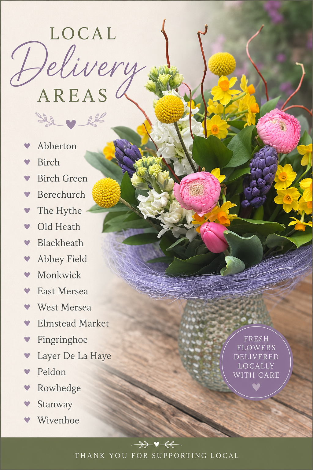 Vanilla Blue Flowers | Colchester | Home
