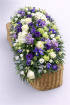 Casket Sprays | Funeral Flowers | Purple & Cream Coffin Spray