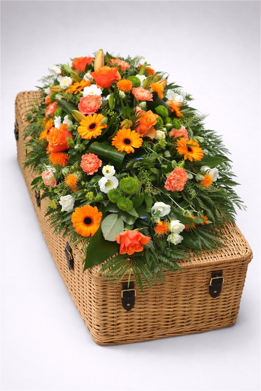 Casket Sprays | Funeral Flowers | Orange Coffin Spray