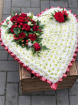 Funeral Flowers | Heart Tributes | Red Based Heart Tribute