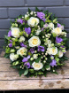 Funeral Posy’s | White Rose & Lilac Freesia Posy