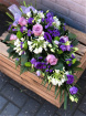 Funeral Flowers | Teardrop Sprays | Purple Teardrop Spray