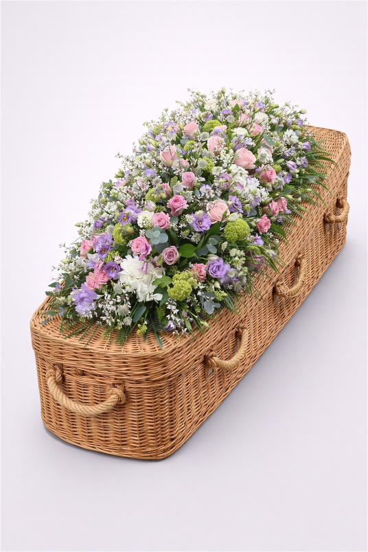 Casket Sprays | Funeral Flowers | Pink & Lilac Casket Spray