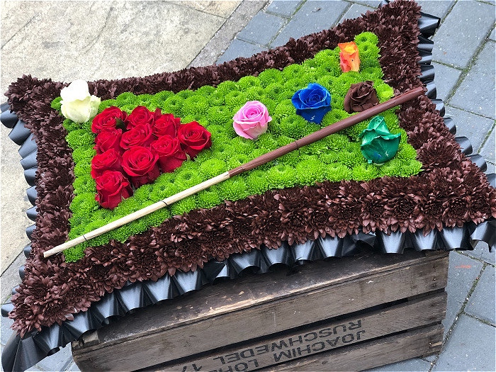 Funeral Flowers | Personal Tributes | Pillows & Cushions | Sport Themed Funeral Tributes | Snooker Table Tribute