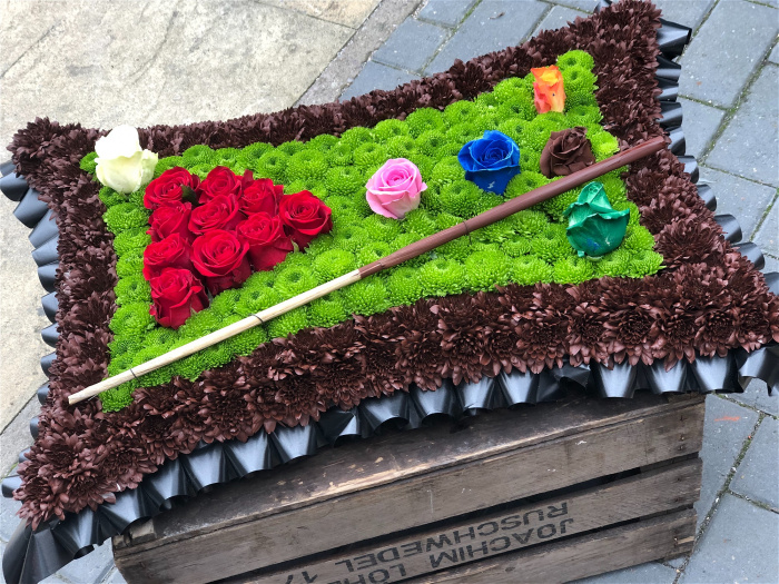 Funeral Flowers | Personal Tributes | Pillows & Cushions | Sport Themed Funeral Tributes | Snooker Table Tribute