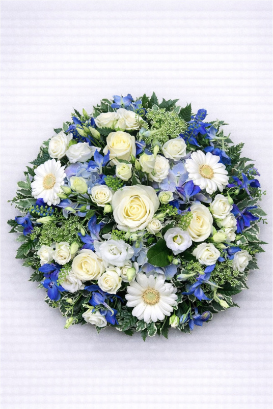 Funeral Flowers | Funeral Posy’s | Blue & White Posy