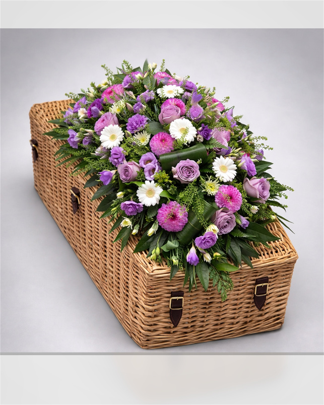 Casket Sprays | Funeral Flowers | Lilac Coffin Spray