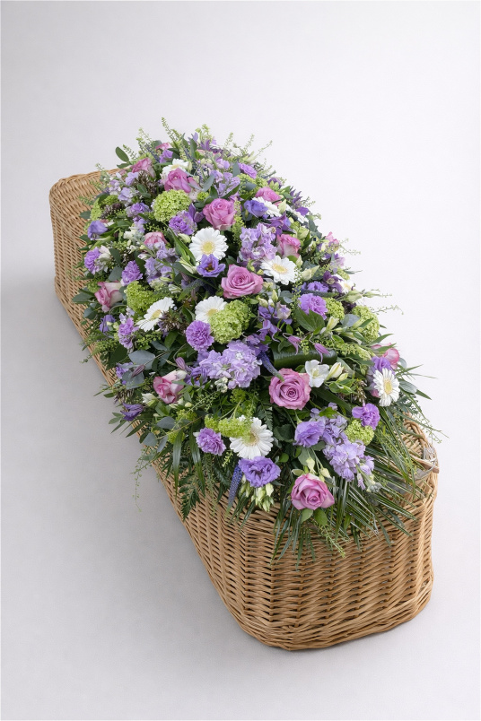 Casket Sprays | Funeral Flowers | Lilac Coffin Spray