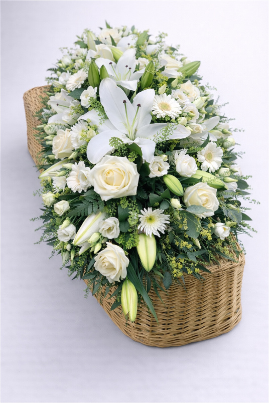 Casket Sprays | Funeral Flowers | White Coffin Spray