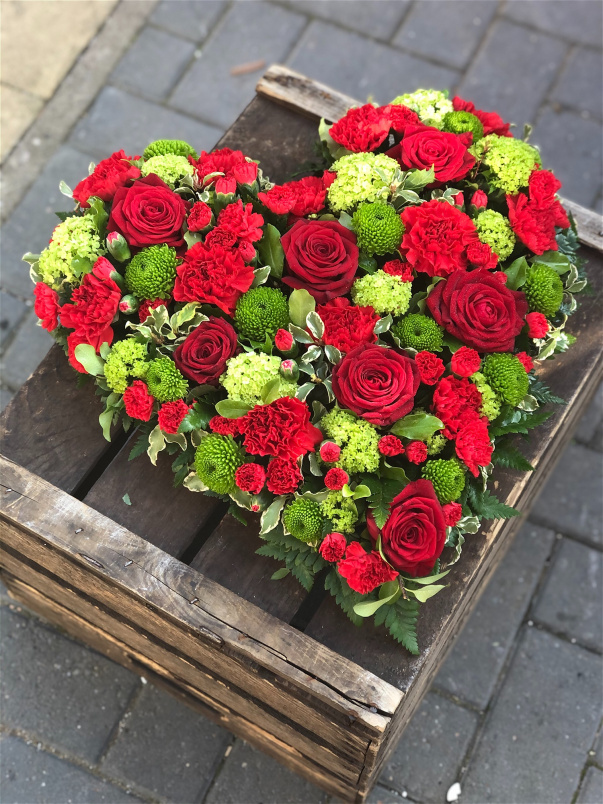 Funeral Flowers | Heart Tributes | Rose and Carnation Heart
