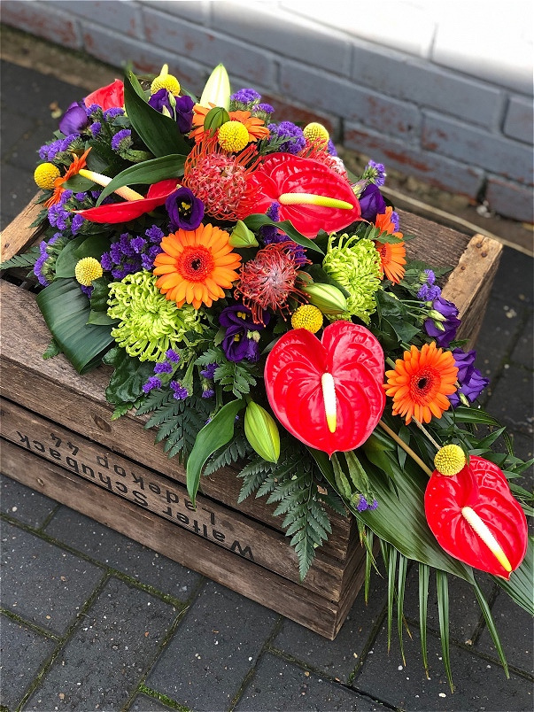 Funeral Flowers | Teardrop Sprays | Tropical Tear Drop Spray