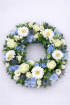 Funeral Flowers | Wreaths | Blue and White Wreath