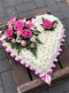 Funeral Flowers | Heart Tributes | Pink Based Heart