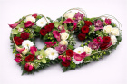 Funeral Flowers | Heart Tributes | Rose & Calla Entwined Hearts