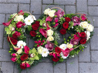Funeral Flowers | Heart Tributes | Rose & Calla Entwined Hearts