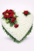 Funeral Flowers | Heart Tributes | Foliage Edged Heart