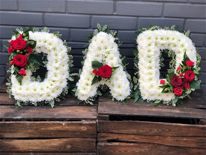 Funeral Flowers | Funeral Letters | DAD Foliage Edge Tribute
