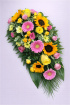 Funeral Flowers | Teardrop Sprays | Pink & Lemon Teardrop Spray