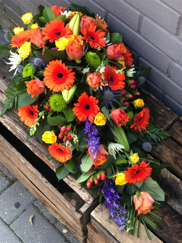Funeral Flowers | Teardrop Sprays | Autumnal Teardrop Spray