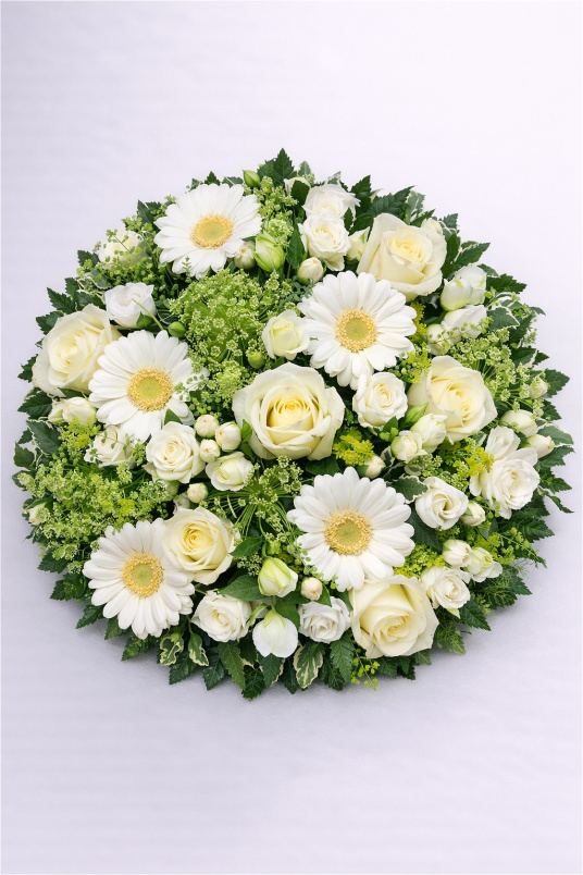 Funeral Flowers | Funeral Posy’s | White Posy Pad