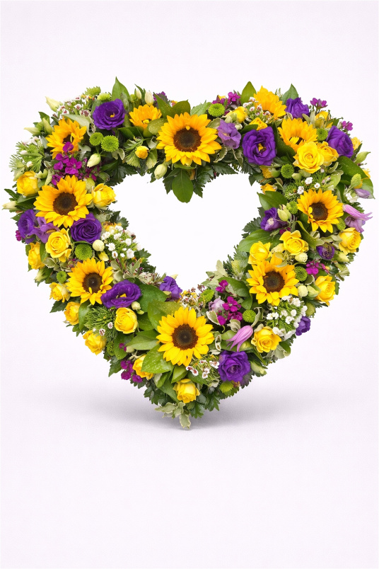 Funeral Flowers | Heart Tributes | Sunflower Open Heart