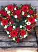 Funeral Flowers | Heart Tributes | Red Open Heart