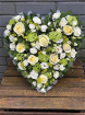 Funeral Flowers | Heart Tributes | White Loose Heart