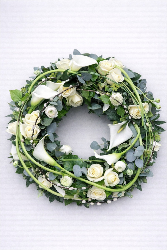 Funeral Flowers | Wreaths | Calla & Rose Wreath