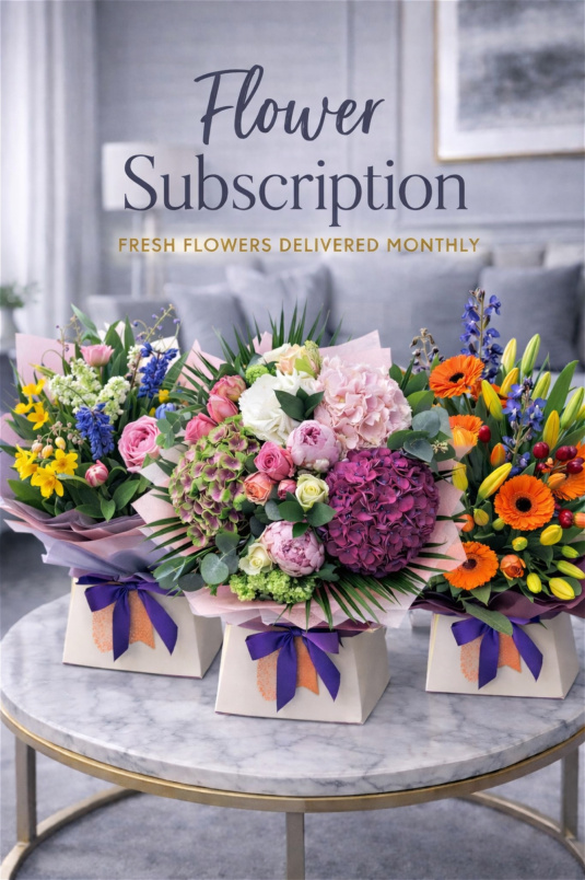 Gift Flowers | Vanilla Blue Monthly Flower Subscription