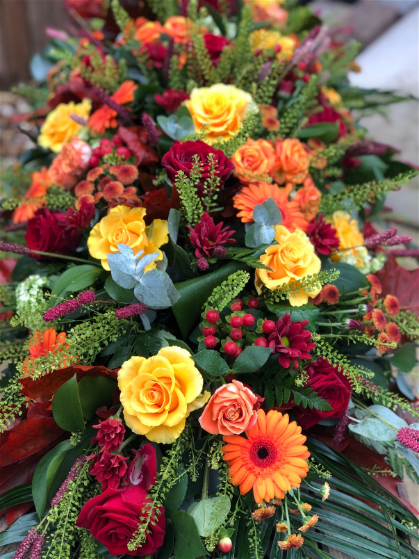 Casket Sprays | Funeral Flowers | Autumnal Casket Spray