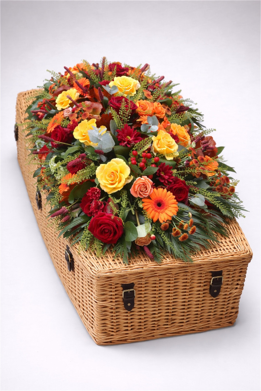 Casket Sprays | Funeral Flowers | Autumnal Coffin Spray