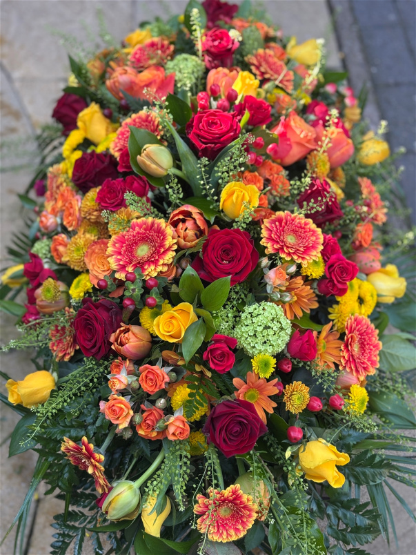 Casket Sprays | Funeral Flowers | Autumnal Casket Spray