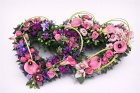 Funeral Flowers | Heart Tributes | Pink and Purple Entwined Hearts
