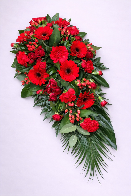 Funeral Flowers | Teardrop Sprays | Red Teardrop Spray