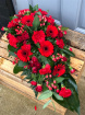 Funeral Flowers | Teardrop Sprays | Red Teardrop Spray