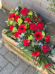 Funeral Flowers | Teardrop Sprays | Red Teardrop Spray
