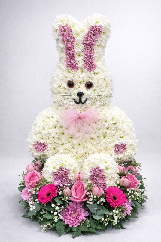 Funeral Flowers | Personal Tributes | 3d Rabbit Pink