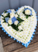 Funeral Flowers | Heart Tributes | Blue Based Heart