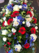 Casket Sprays | Funeral Flowers | Red, White & Blue Coffin Spray