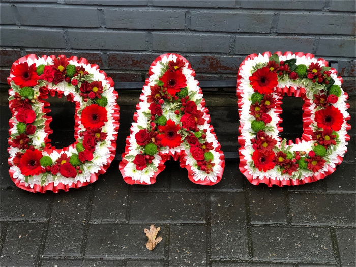 Funeral Flowers | Funeral Letters | Dad Vintage Style Letters