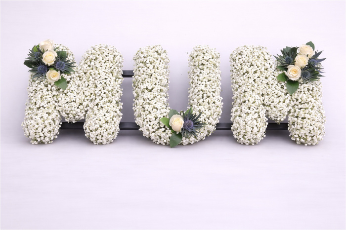 Funeral Flowers | Funeral Letters | Mum Gypsophlia Letters