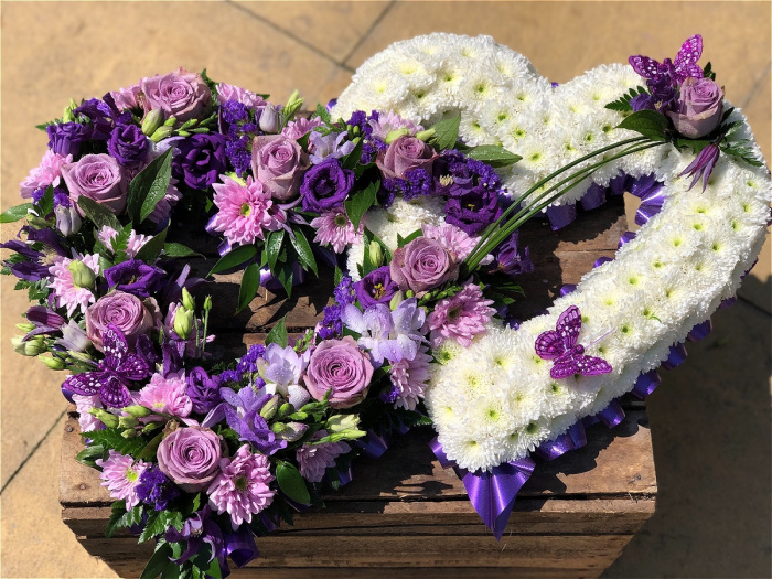 Funeral Flowers | Heart Tributes | Combined Entwined Hearts