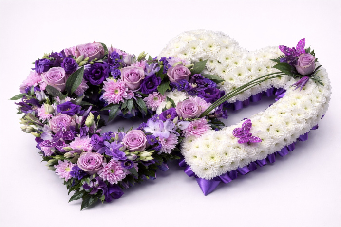 Funeral Flowers | Heart Tributes | Combined Entwined Hearts
