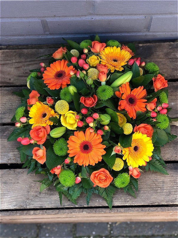 Funeral Flowers | Funeral Posy’s | Orange Posy