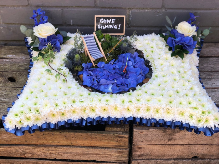 Funeral Flowers | Personal Tributes | Pillows & Cushions | Gone Fishing Pillow