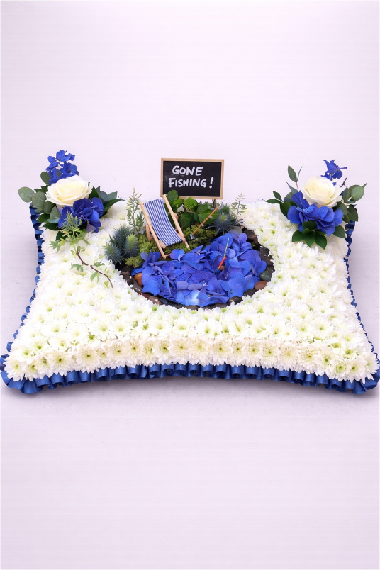 Funeral Flowers | Personal Tributes | Pillows & Cushions | Gone Fishing Pillow