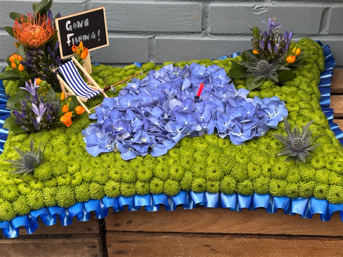 Funeral Flowers | Personal Tributes | Pillows & Cushions | Gone Fishing Pillow